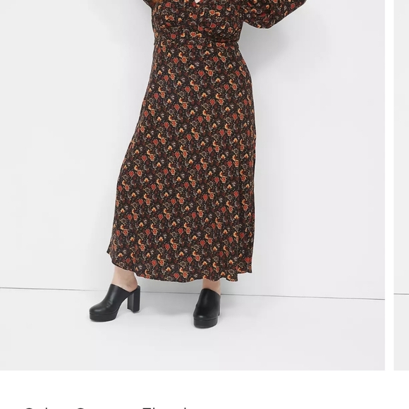 Lane bryant, sz 14, Floral Brown Maxi Dress - Picture 2 of 4